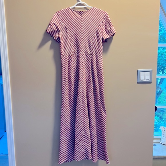 Max Studio 💯 Cotton Red and White Stripe Maxi Dress - Picture 5 of 6